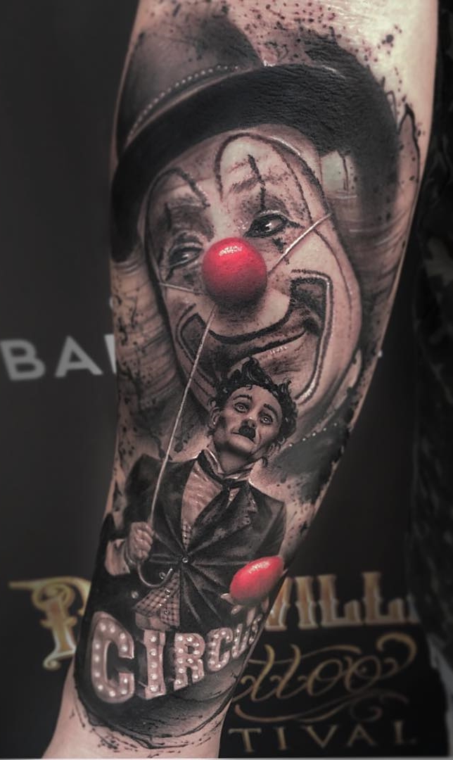 tatouage masculin de clown 60