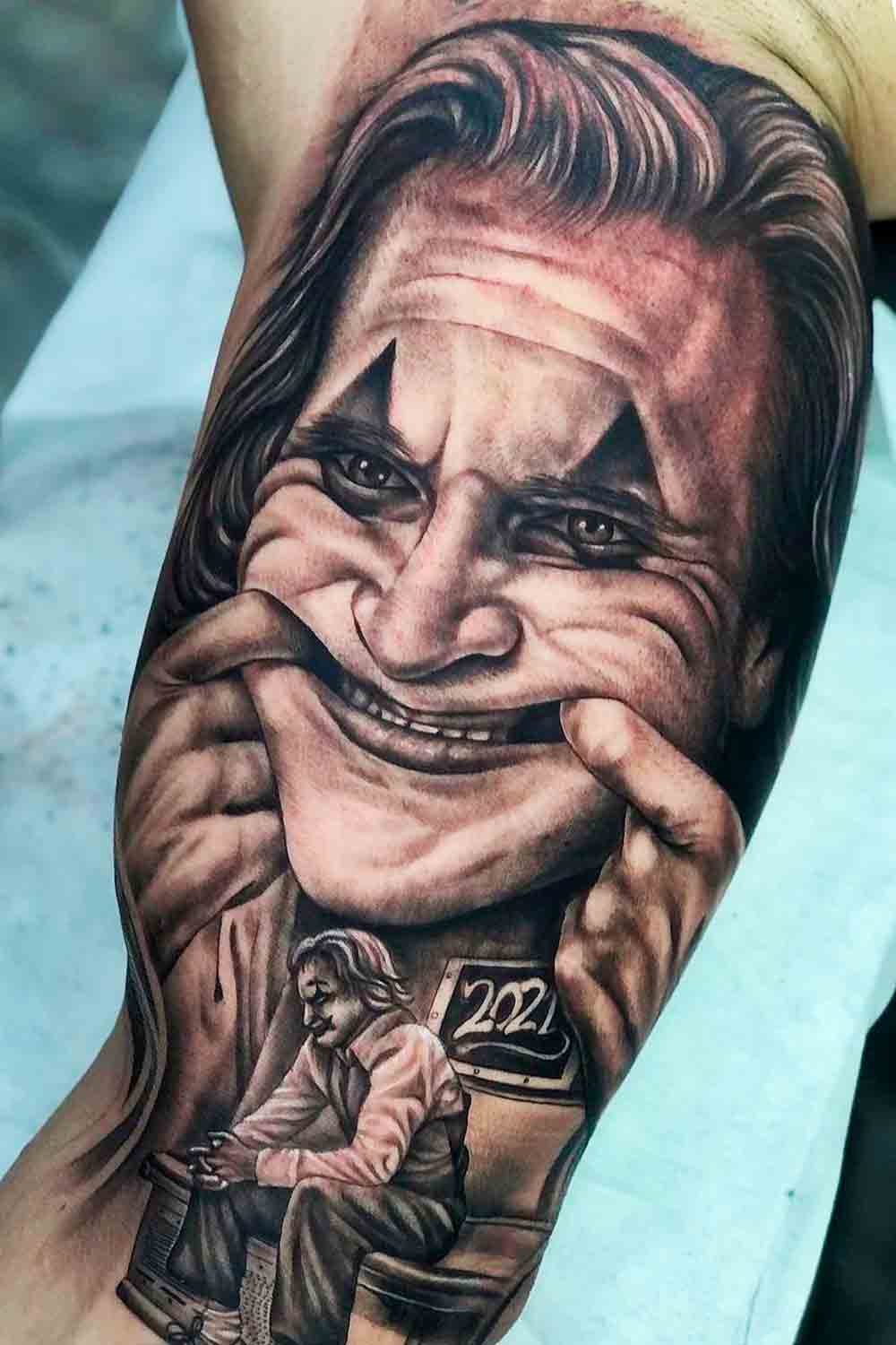tatouage masculin de clown 62