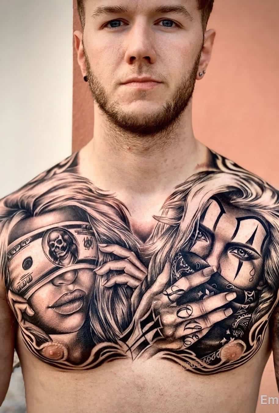 tatouage masculin sur poitrine 06
