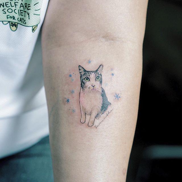 tatuaggio gatto 25