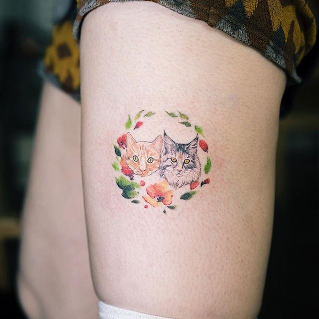 tatuaggio gatto 55