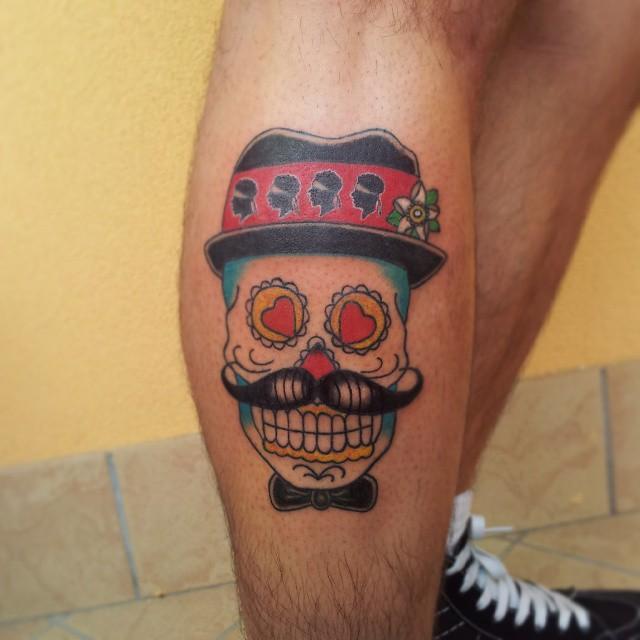 Canotta Donna Teschio Messicano – Stile Cubanisto, Tatuaggio, Colore Grigio, Girocollo Senza Maniche