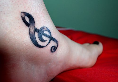 violinschlussel tattoo 34
