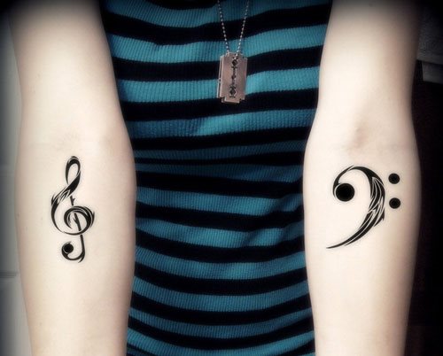 violinschlussel tattoo 37