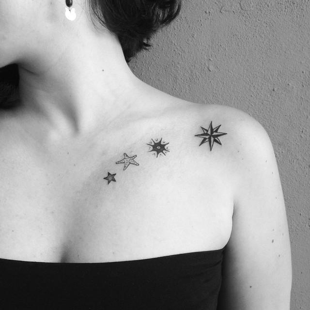 117 Tattoos mit einem oder mehreren Sternen