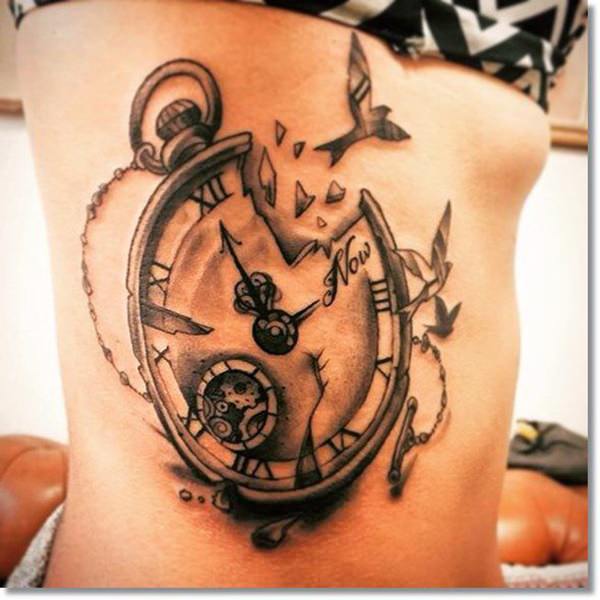 Taschenuhr Tattoo Vorlage