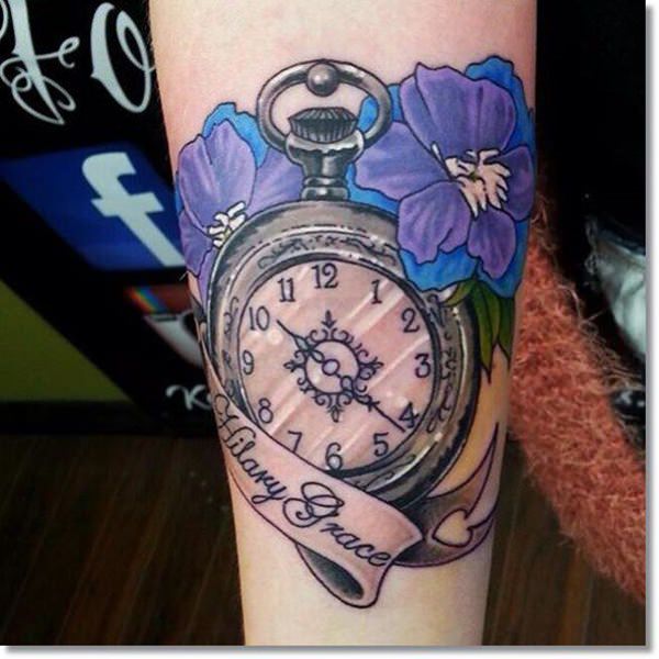 tatuaz zegar kieszonkowy 105