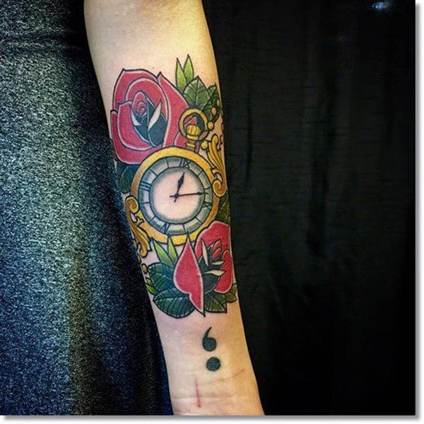 tatuaz zegar kieszonkowy 123
