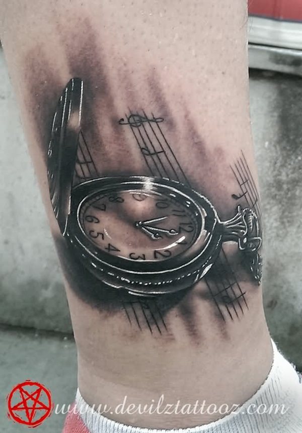 tatuaz zegar kieszonkowy 445