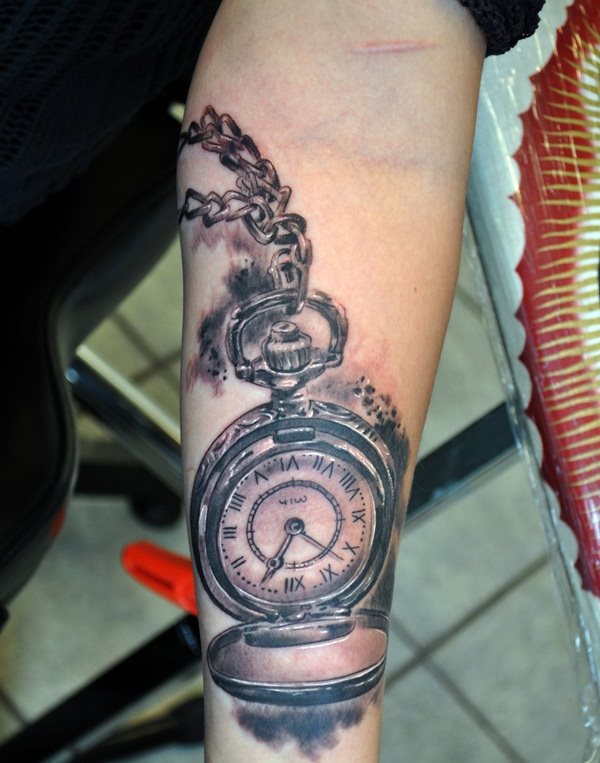 tatuaz zegar kieszonkowy 557