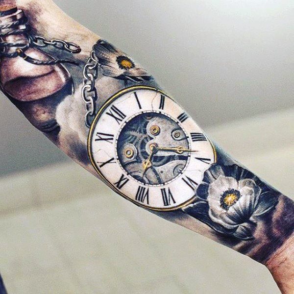tatuaz zegar kieszonkowy 675
