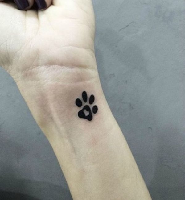 100 tatoeages van pootafdrukken van honden